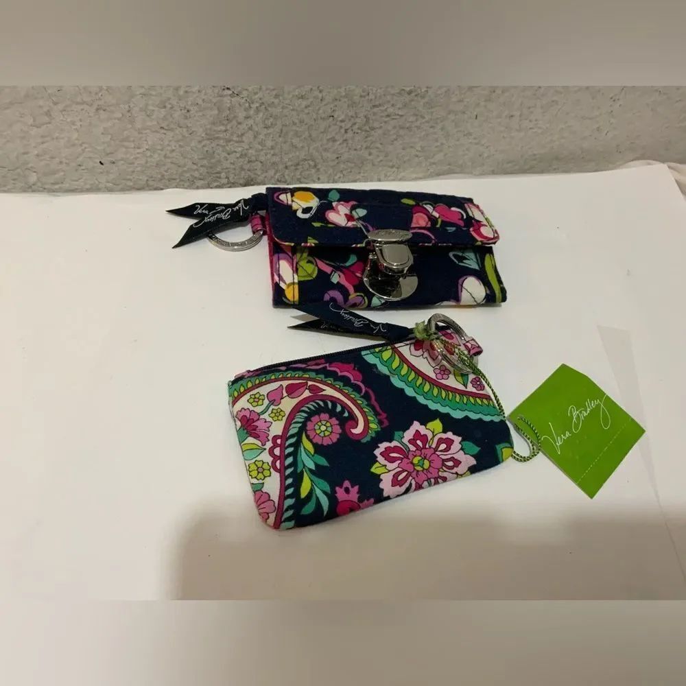 NWT lot of 2 Vera Bradley Petal Paisley Zip ID Case